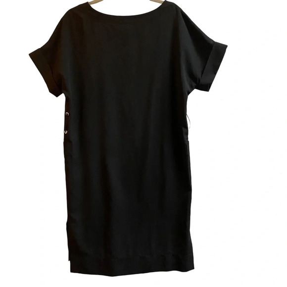 ARITZIA Babaton black short cuffed sleeves pockets slit mini tunic dress size M - Picture 2 of 13